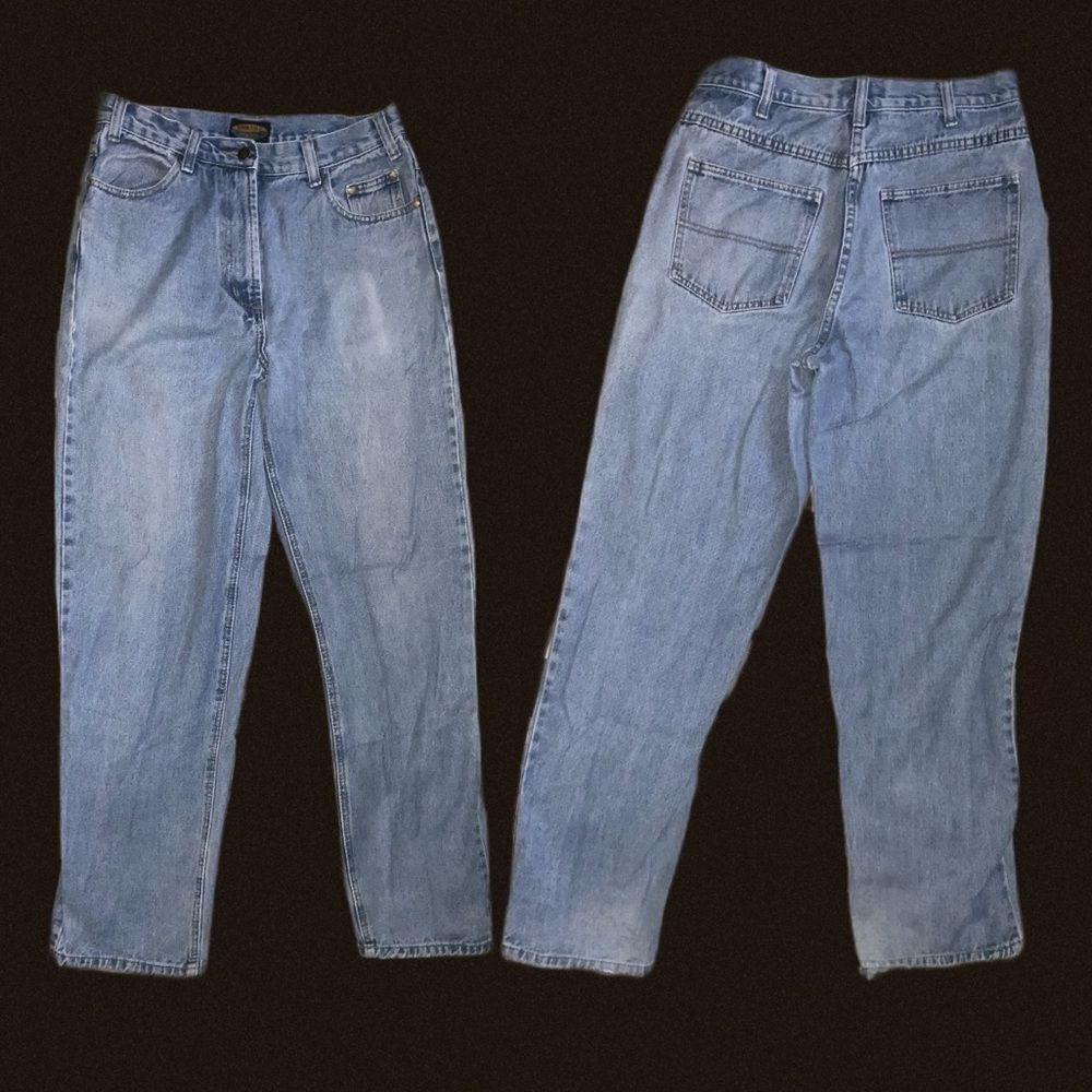 vintage 90s mom jeans sandy river high‎ rise straight les 30w 32 l denim